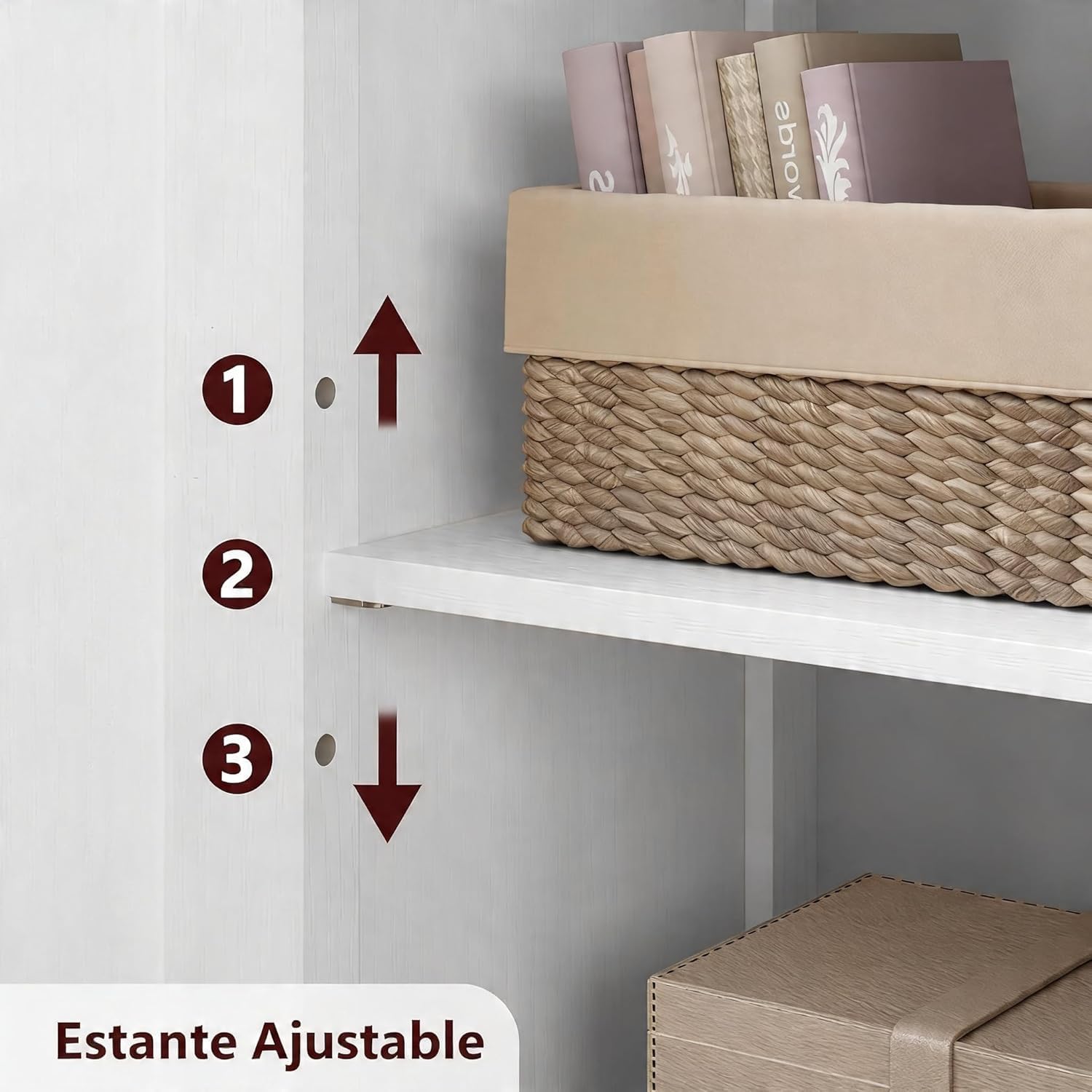 Zstar 50.4" Gabinete De Almacenamiento Grande De MDF con 4 Puertas y 1 Compartimento Abierto, 2 Puertas De Vidrio, Estantes Ajustables para Cocina, Dormitorio, Sala o Pasillos, Blanco.