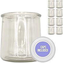 XILMARK Pot Yaourt avec Couvercle 200 millilitres, Verre Yaourt, Pot Yaourt, Verre à dessert avec Couvercle, Pot de Yaourt, Pot en Verre avec Couvercle pour Yaourt, Yaourt PACK 8 unités