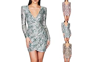Sexy V Neck Cocktail Sequin Dress