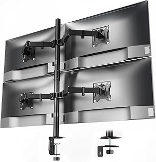 monTEK Quad Monitor Stand Mount, Fully Adjustable Desk Mount for 4 Screen up to 17”-32” and 22lbs Capacity Each Arm, Stabl... Price In India