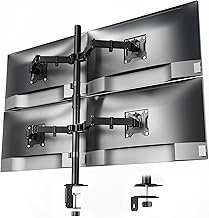 monTEK Monitor Halterung 4 Monitore für Bildschirme bis 17–32 Zoll und 10KG Tragkraft pro Arm, Voll Verstellbare Tischhalterung, Stabiler Monitorarm mit Tischklemme und Tischdurchführung, VESA 75/100