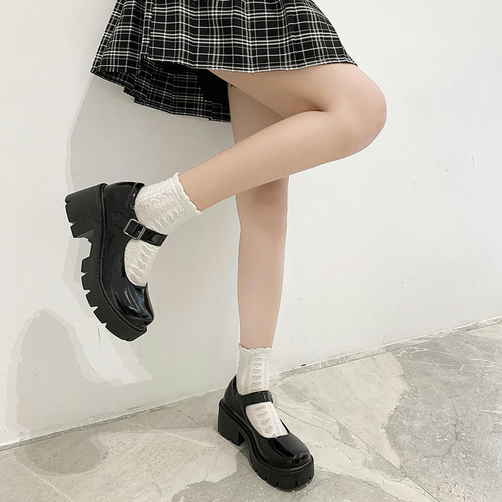 Lolita Chaussures Mary Jane à talons hauts et bout rond pour femme Noir
