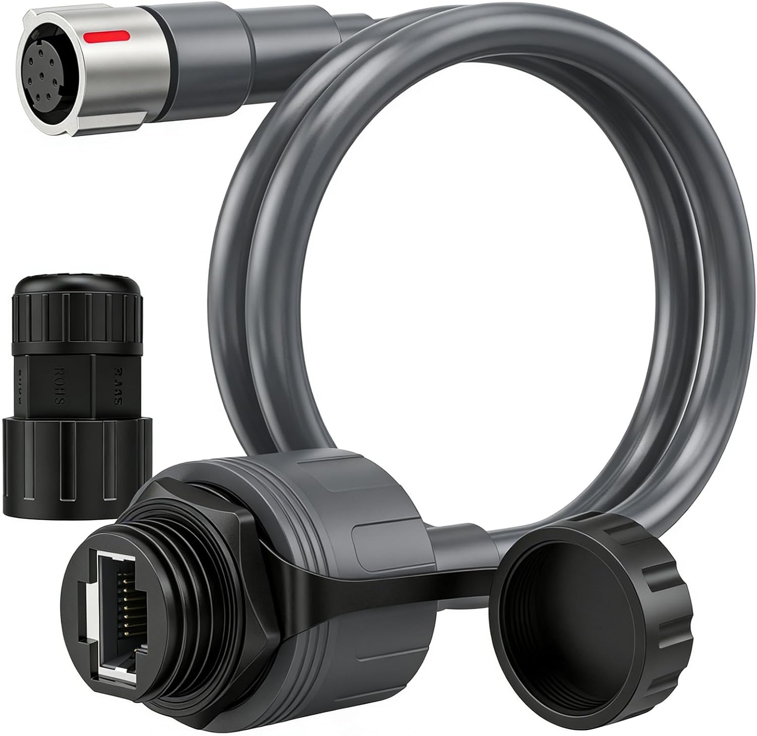 WALFRONT Rectangular Satellite SPX Male to RJ45 Adapter for Performance Gen3 Ethernet Cable Extension Connector 23AWG