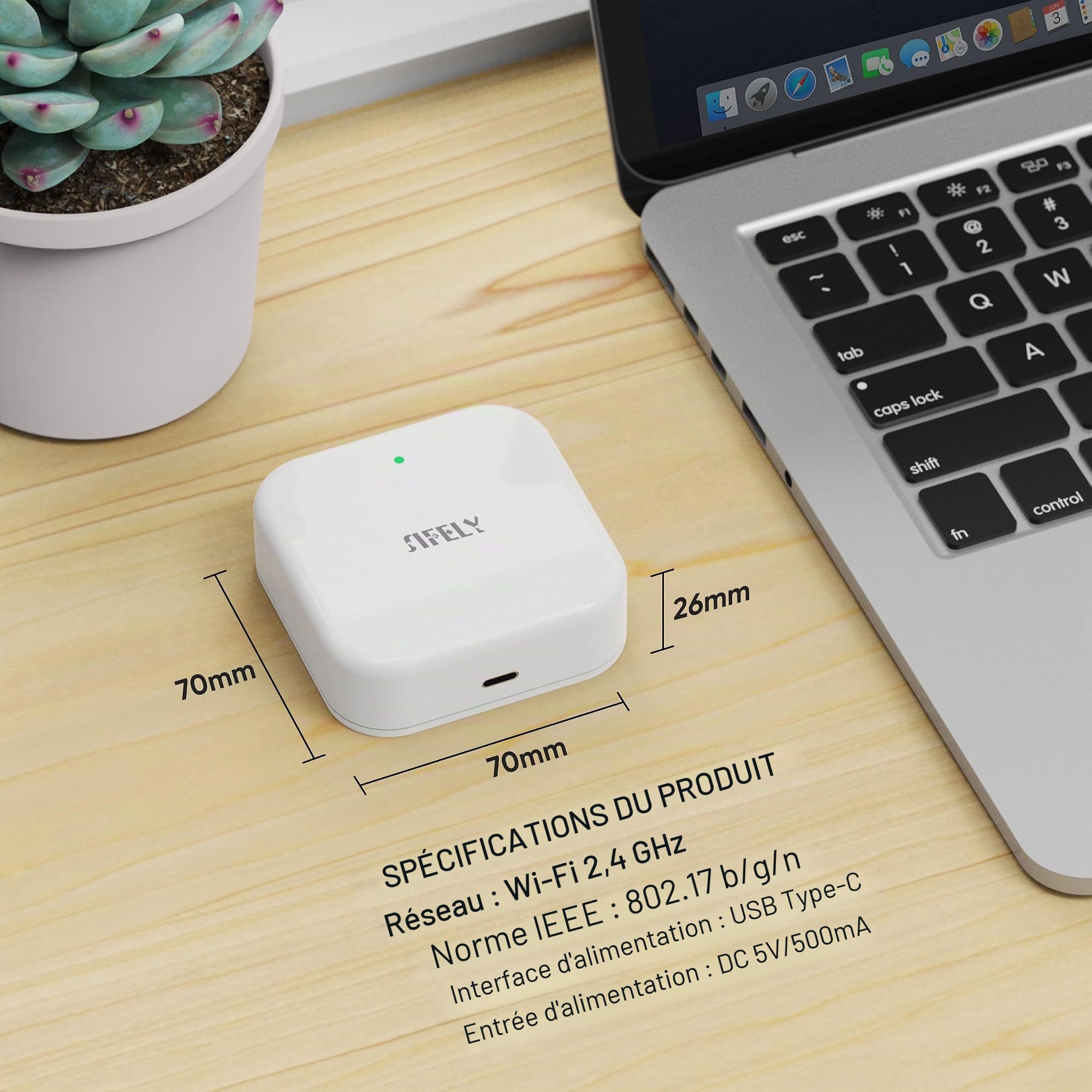 Sifely Passerelle Wi-Fi de serrure de porte intelligente, pont Wi-Fi de verrouillage Bluetooth, passerelle G2, hub G2