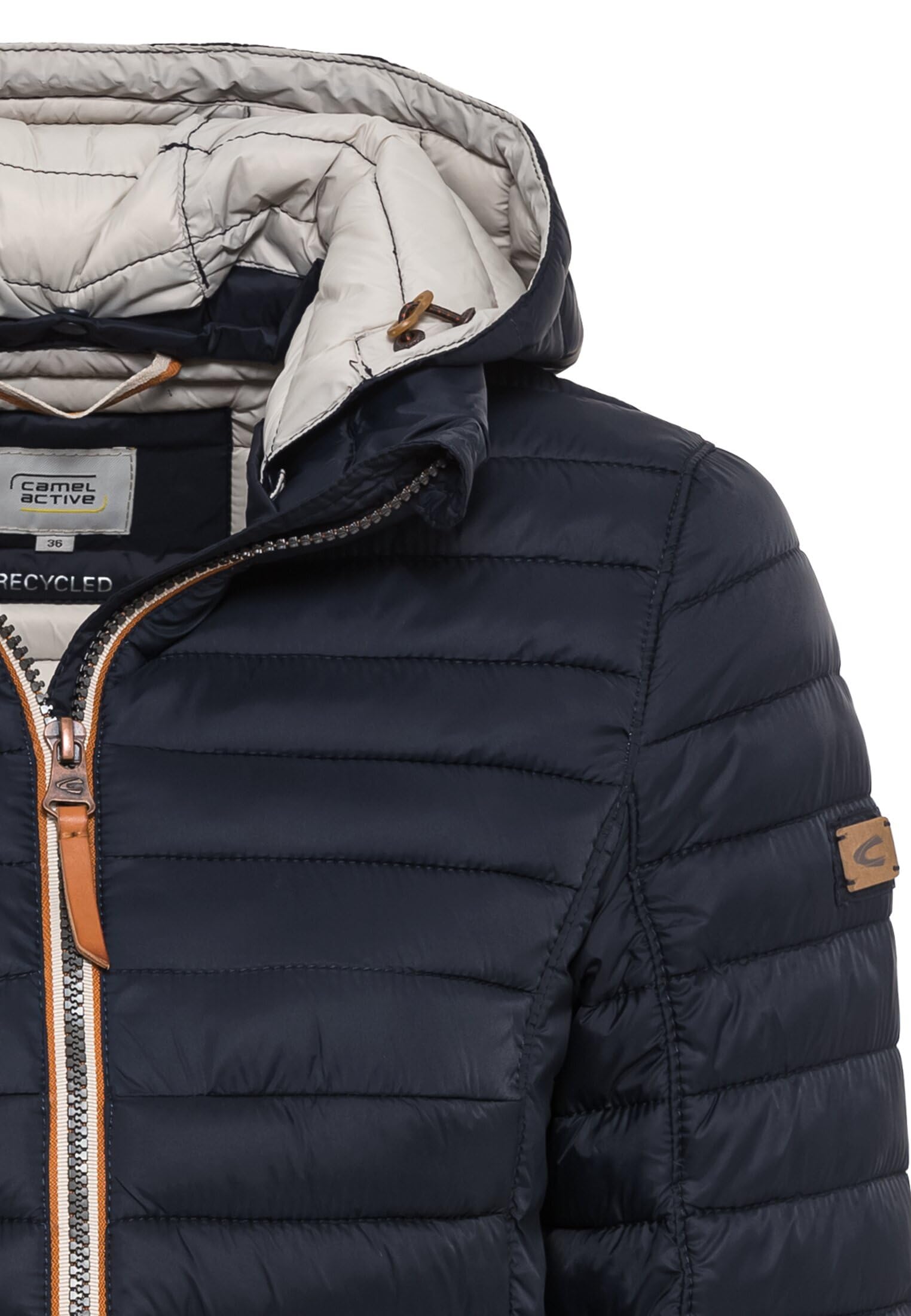 camel active Damen leichte Steppjacke mit Abnehmbarer Kapuze Dunkelblau, womenswear-42