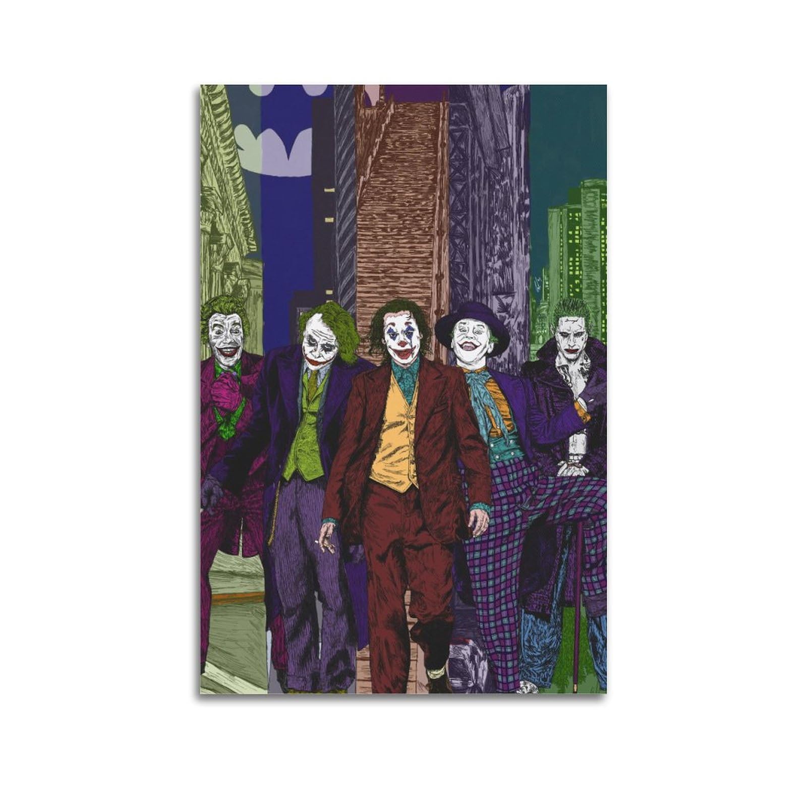 WITIN Joker Poster Joker And Heath Ledger Decorative Canvas Family Bedroom Picture Painting 12x18inch(30x45cm)
