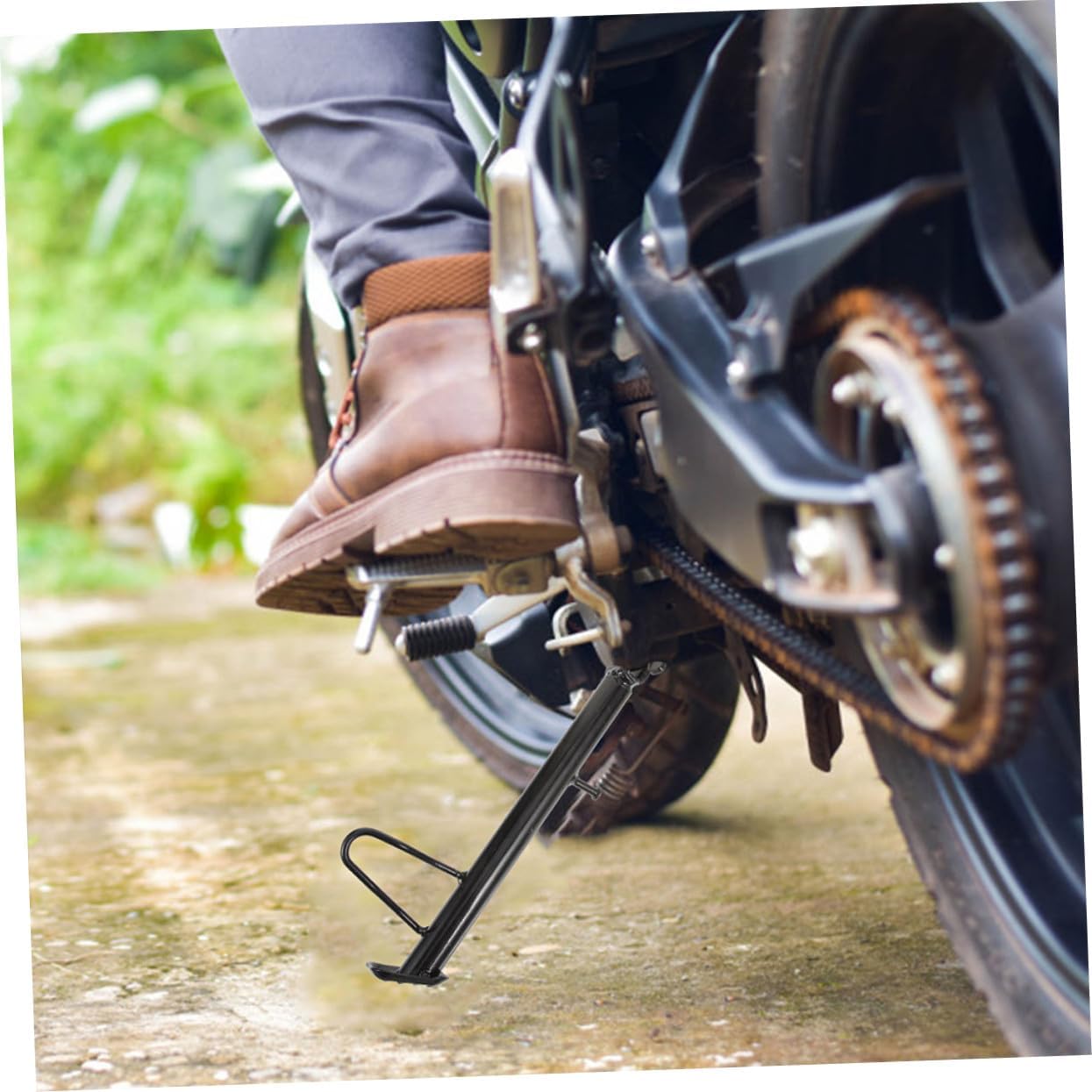 Motorcycle Side Stand Metal Kickstand Replacement Electric Scooter Support Bracket for Enhanced Stability and Balance Parking Safety Accessory