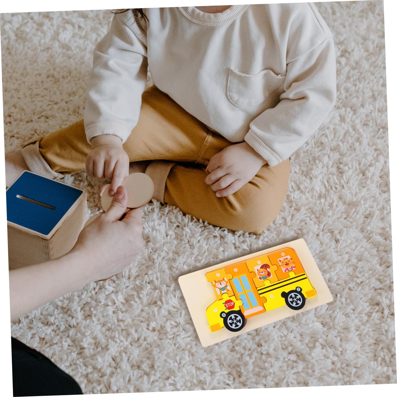 Puzzle 3d in Legno per Bambini, Set da 5, Cartoni Educativi | Bordi Lisci e Angoli Arrotondati, Aiuta la Coordinazione Occhio-mano, Design Stereoscopico