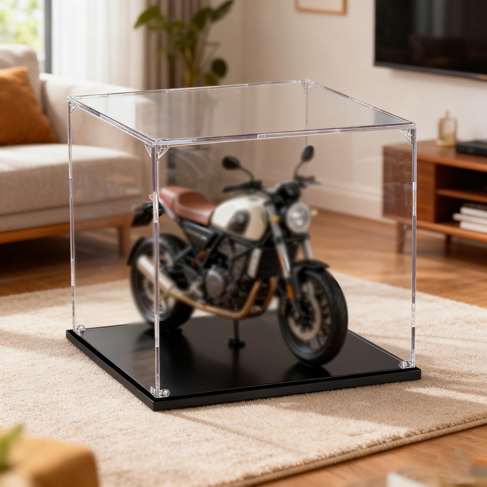 Acryl Vitrine 15 20 25 30 35 40 45 50 cm Transparente Acrylbox, Hobby-Vitrinen mit Großem Stauraum, Individuell Gestaltbare Spielzeugboxen Skulpturen(40x40xH40cm/16x16x16in)
