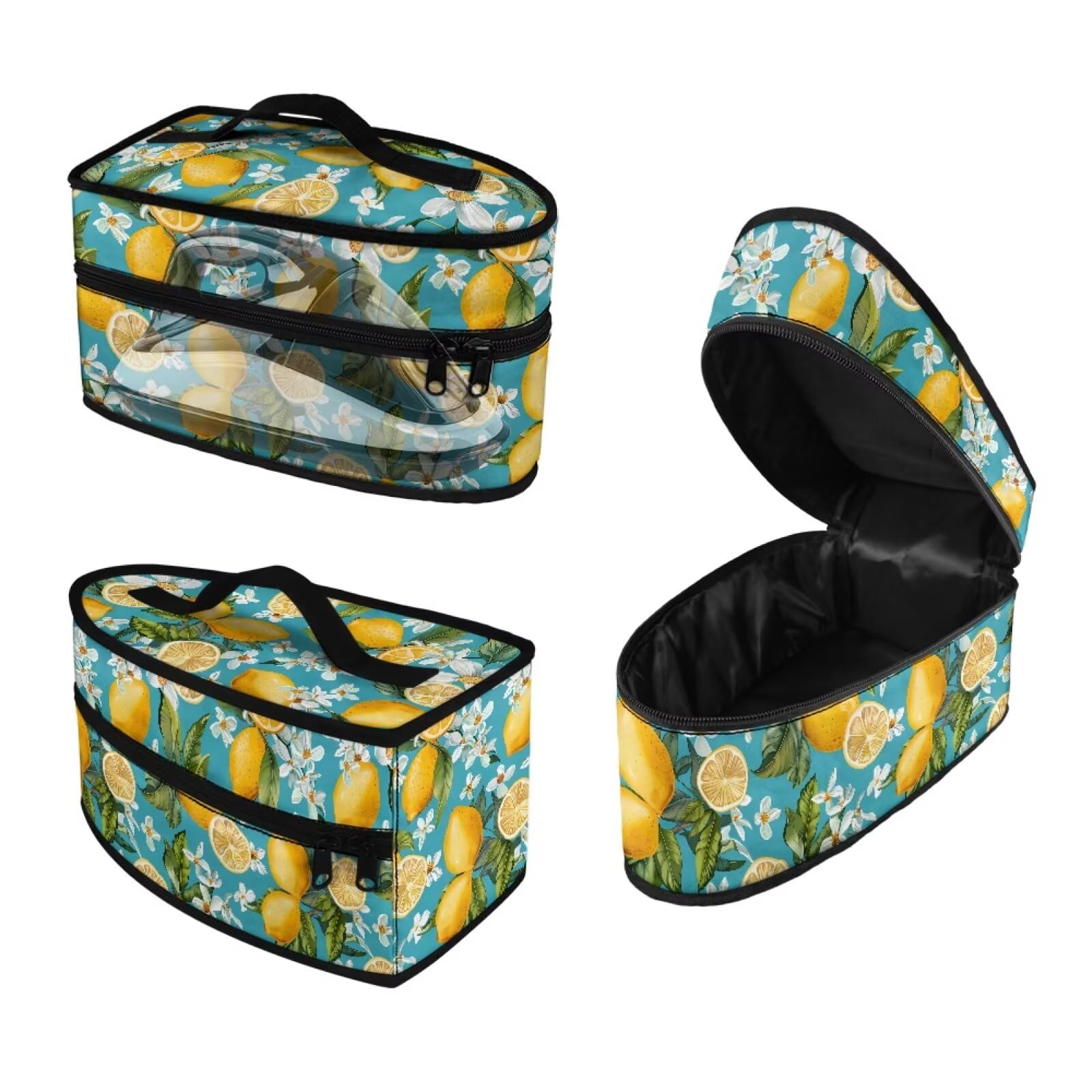 ASQVTIFE Lemon Flower Irons Carry Bag with Zipper Handle Garment Steam Flower Iron Cover Bag Travel Steamer Storage Box Durable Protective Carrying Bags for Full Size Irons Foldable Irons Storage Case