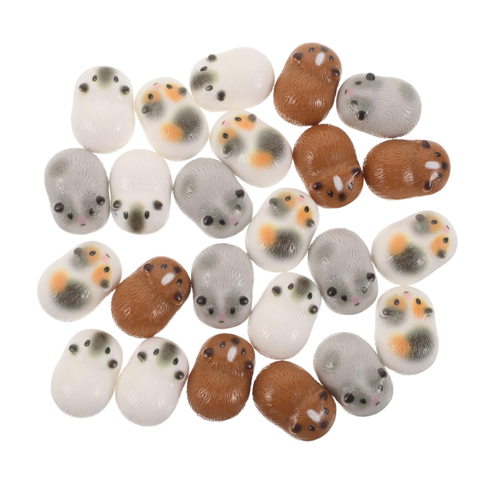 INOOMP 24pcs Mini Resin Guinea Pig Figurines Bulk Tiny Little Animals to Hide Small Animal Figures for Micro Fairy Garden Party Favors Dollhouse Crafts Decor