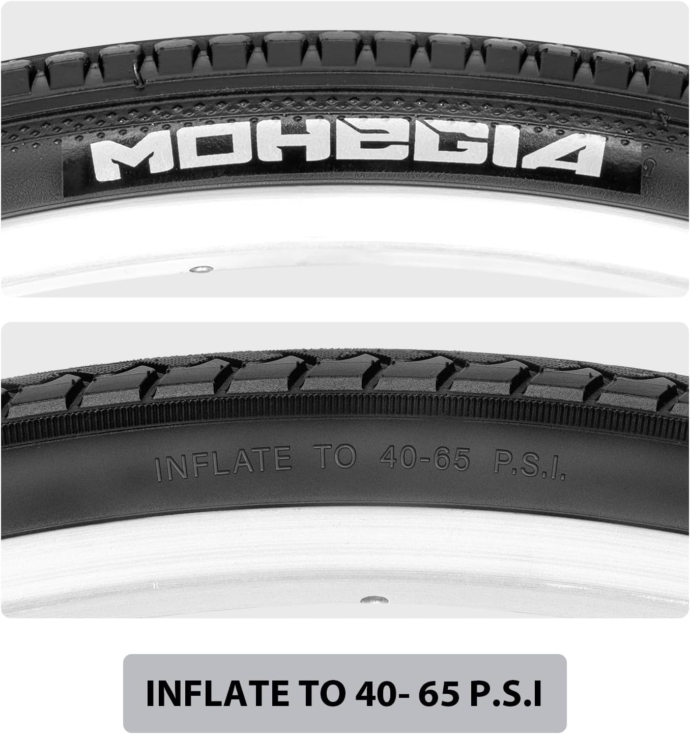 MOHEGIA 26x1 3/8 Inch Bike Tires (37-590 mm) - 2-Pack Folding Replacement Tires with Inner Tubes, Schrader Valve & Tire Levers for Vintage Urban Bicycles