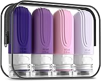 Vista 24 de Botellas de viaje para artículos de aseo personal, contenedores de tamaño de viaje aprobados por la TSA de 3 oz, sin BPA, a prueba de fugas