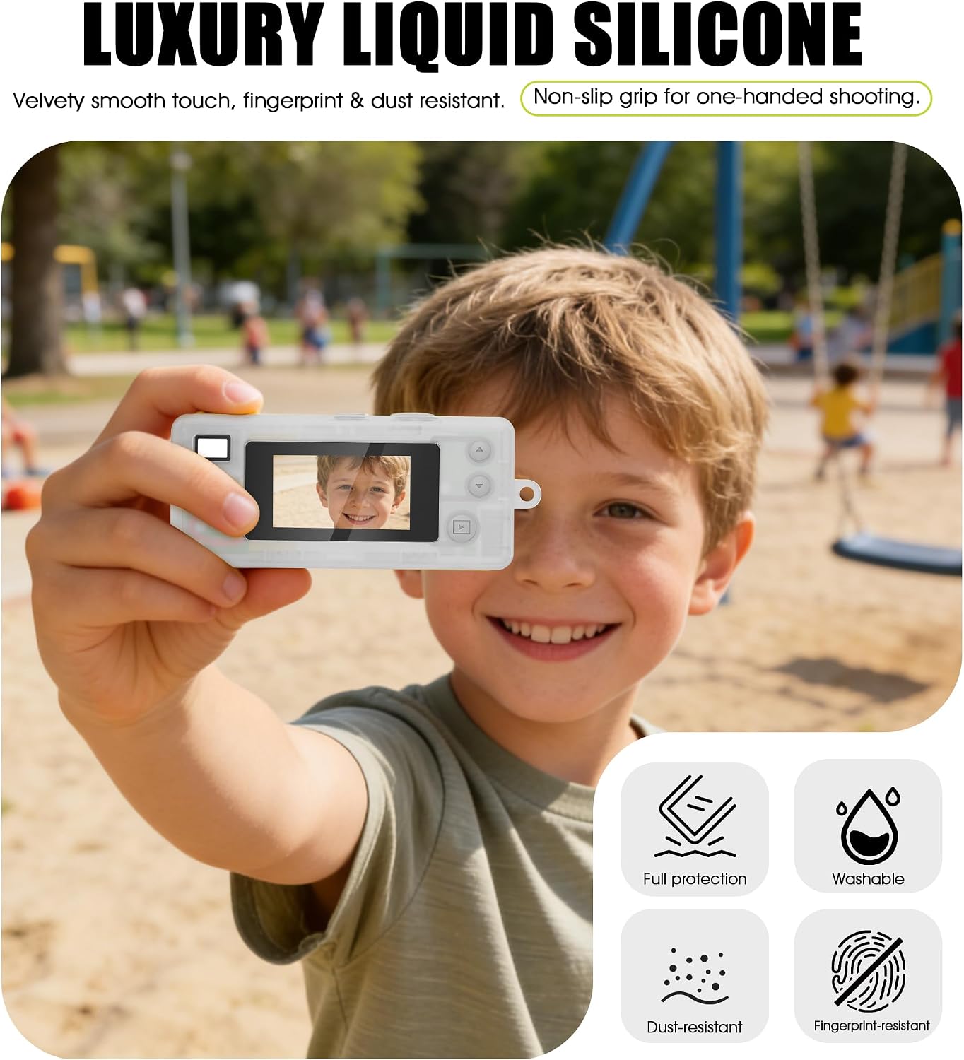 Case for Kodak CHARMERA Keychain Digital Camera with 2 Pack Screen Protectors & Lanyard, Anti-Scratch Soft Silicone Protective Cover Accessories for Kodak Keychain Camera Case - Transparent