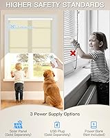 Vista 4 de Persianas enrollables motorizadas de filtrado de luz con control remoto, persianas inteligentes para ventanas que funcionan con Alexa Google a