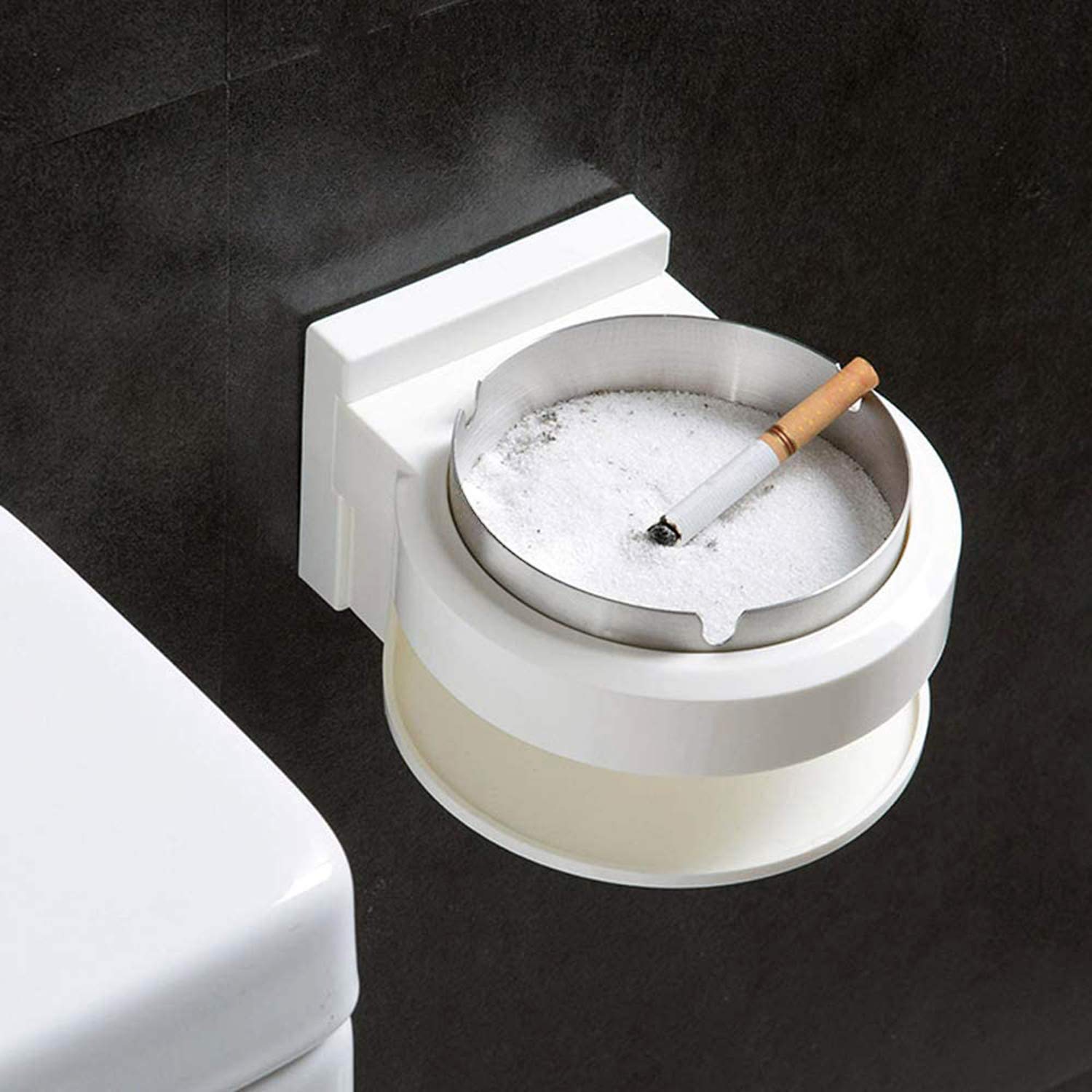 Zap Impex Ashtray Table Top Round Stainless Steel Ashtray Suitable for Cigarettes/Cigars