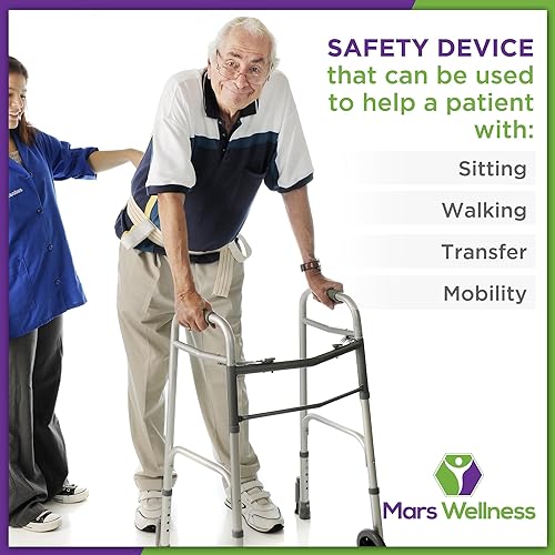 Miniatura 6 de MARS WELLNESS Cinturón premium para traslado de pacientescaminar con hebilla de metal - Beige 60" L x 2", Beige