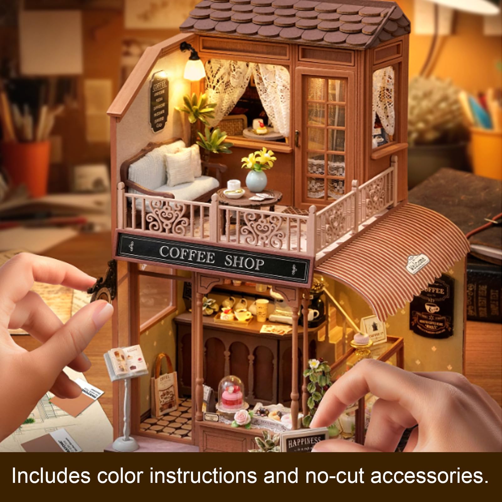 Kit Mini Casa Bambola Giocattoli Artigianali in Legno, Attività di | Kit Case In Miniatura Legno Per Adulti Attività Genitore-Figlio Per Famiglia, , Bambini, Raga