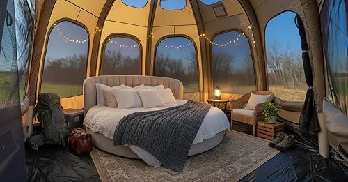 Miniatura 5 de Tienda inflable Galaxy - 13 pies  13.1 ft - Impermeable  4 estaciones, camping, glamping, festivales, caza, tienda de campaña caliente