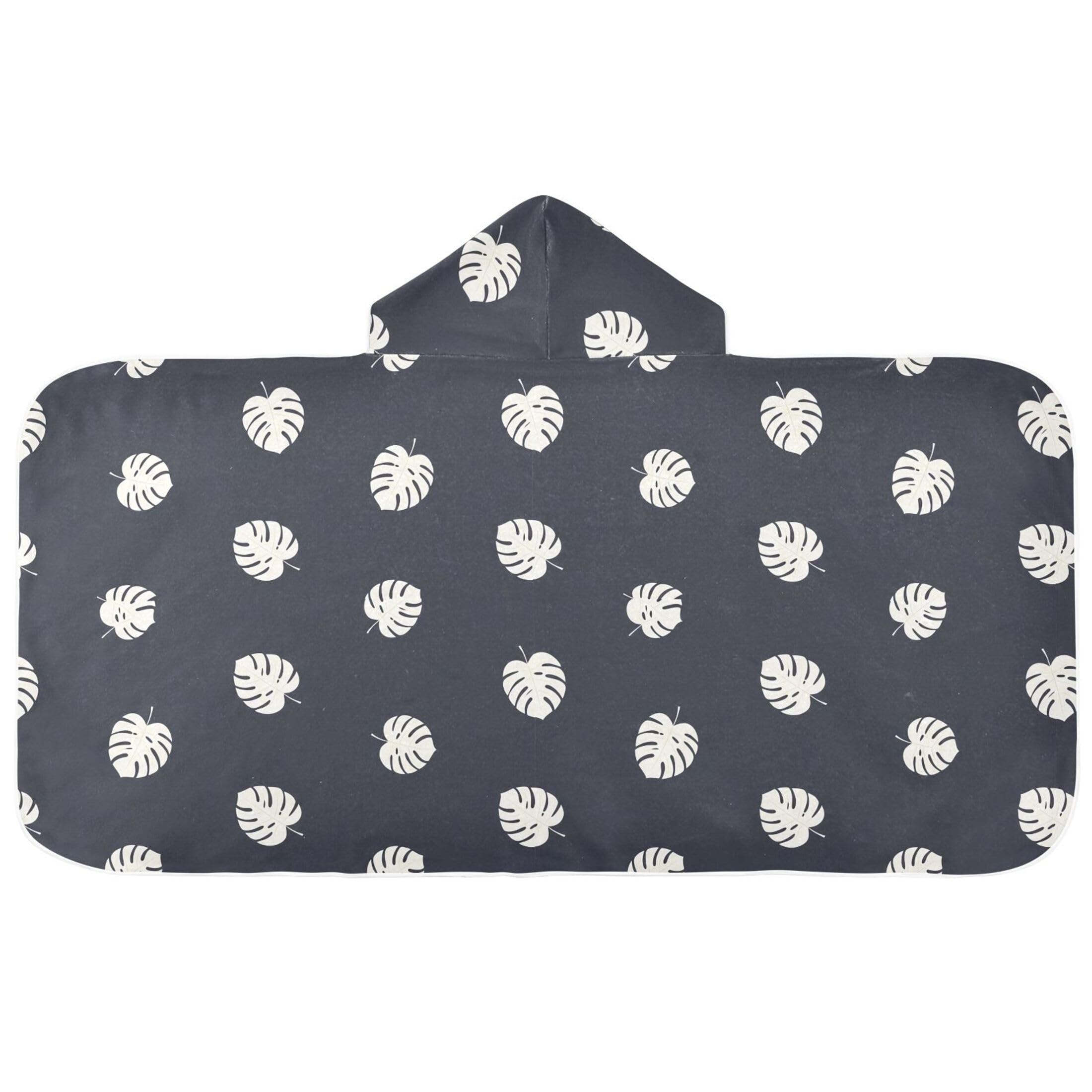 Fuauuyl Monstera Leaves Hooded Baby Bath Towel Soft & Breathable Towel for Newborns Infants Toddlers, Nursery Essential