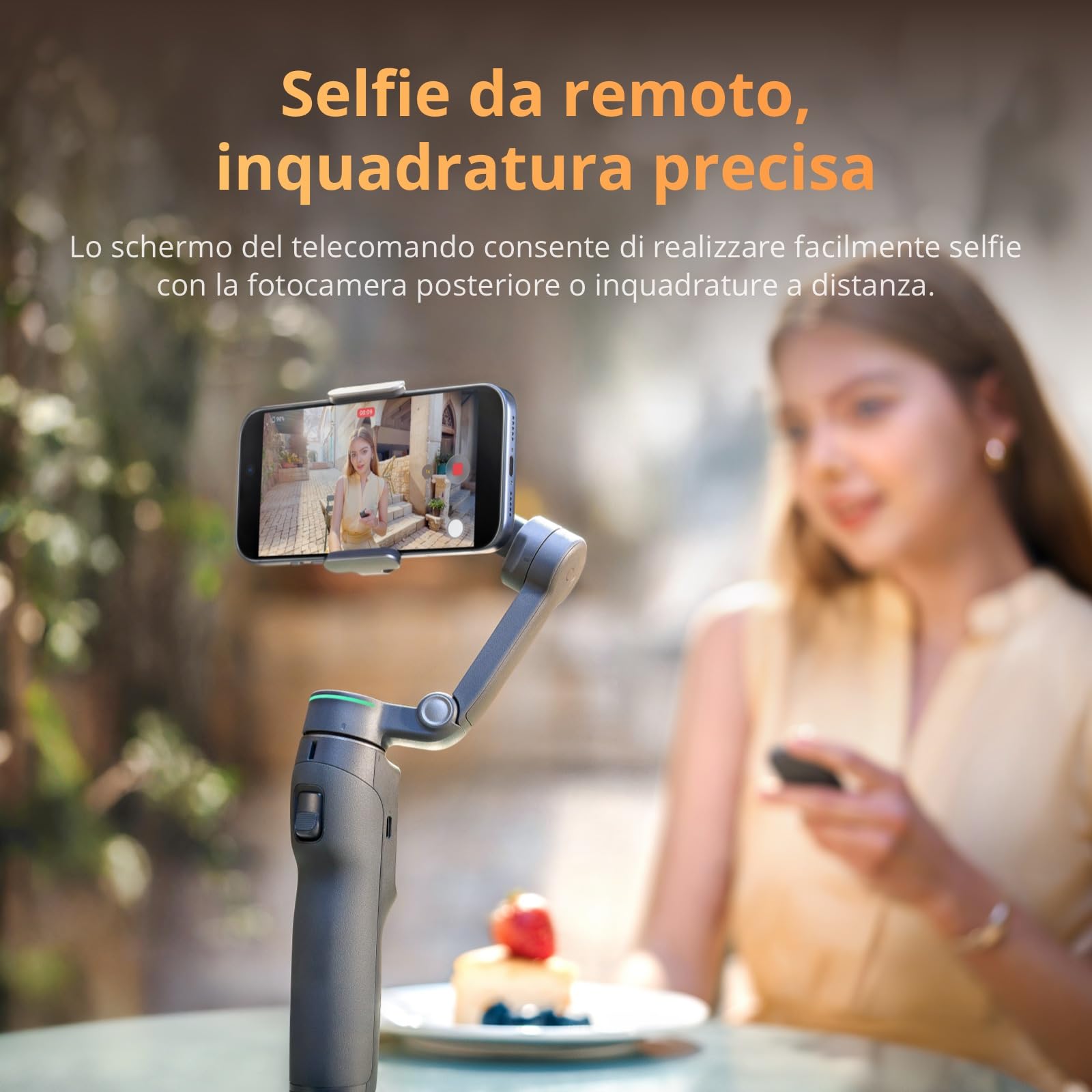 Osmo Mobile 8P stabilizzatore per iPhone e Android, modulo di tracciamento | Telecomando, tracciamento nativo, manico telescopico e treppiede integrati, batteria da 10 h, stabilizzazione su tre assi