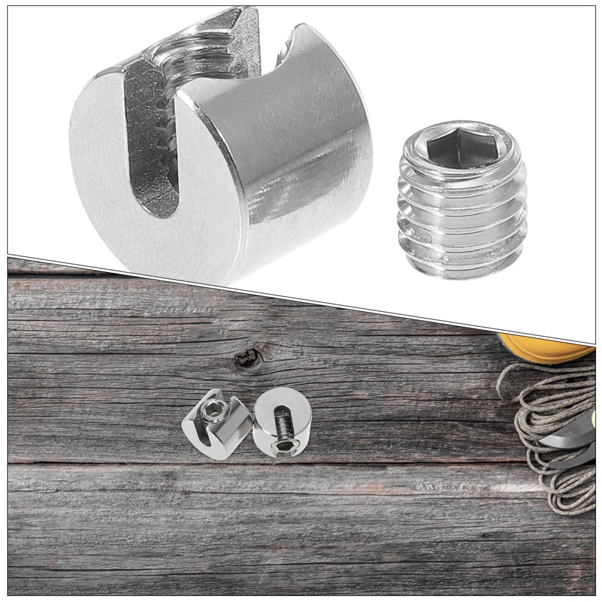 DECOMELODY Fastener for Tension Cable Stainless Steel Rope Fastener 2pcs Cable Clip No Skid Rotati