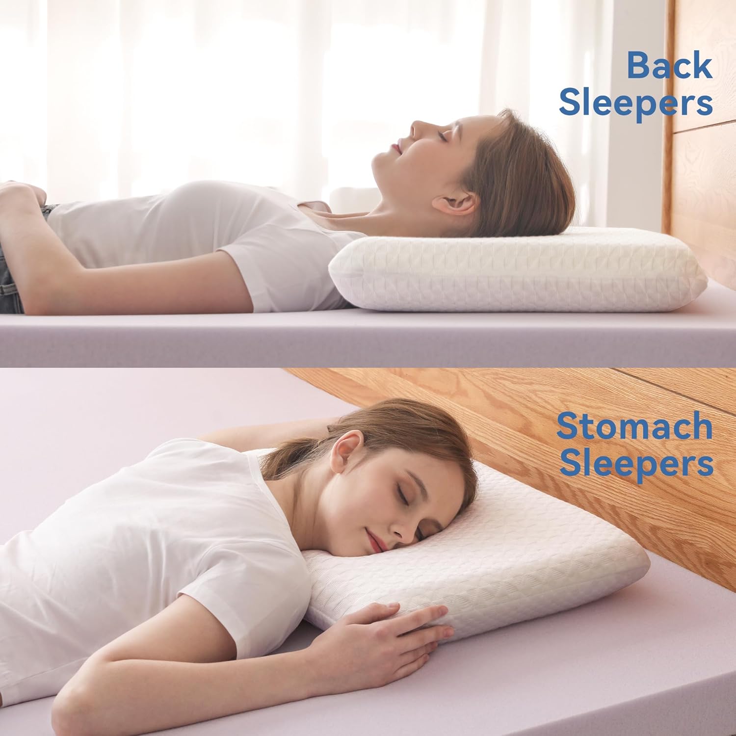 Hcore Ultra-Thin Gel Infused Memory Foam Stomach Sleeping Pillow, Slim Pillow for Side & Back Sleepers, CertiPUR-US - Standard, 2.75 inches - Image 2