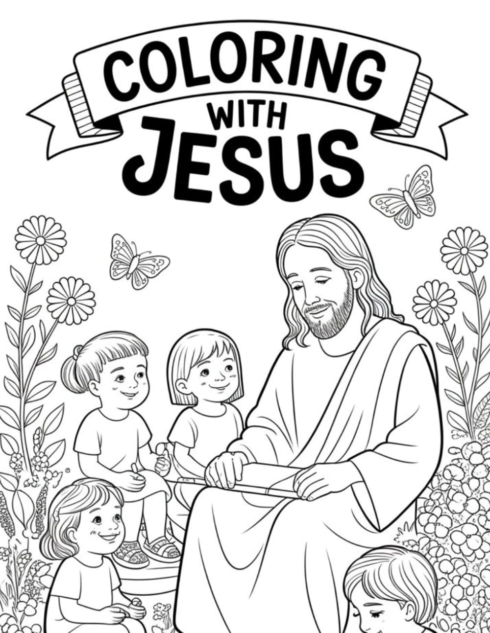 Coloring with Jesus - Religious coloring book for kids, Coloring books for children