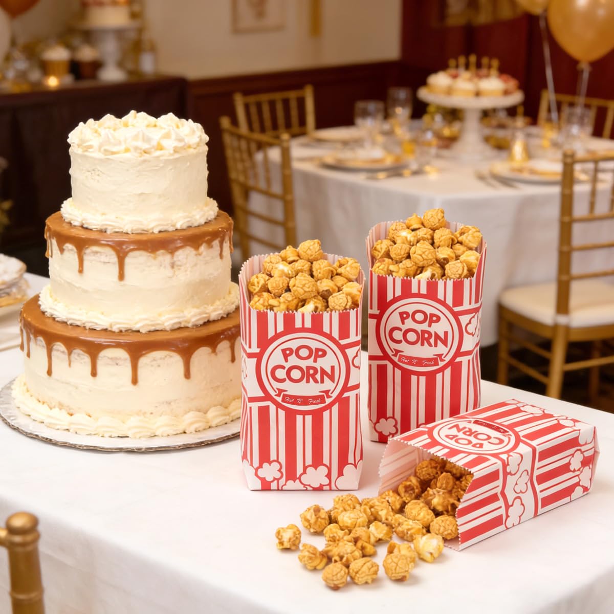 300 Stück Popcorn-Tüten, 28 g, 60 g/m², fettdicht, Papier-Popcornbeutel, Großpackung für Party, einzelne Portionen für Popcorn-Maschinen, Filmabende, Party und Takeout
