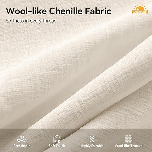 Miniatura 6 de Juego de sofá y sofá cama, asiento modular de chenilla extragrande y sofá de 3 plazas con almohadas, juego de muebles de sofá seccional moderno de 2