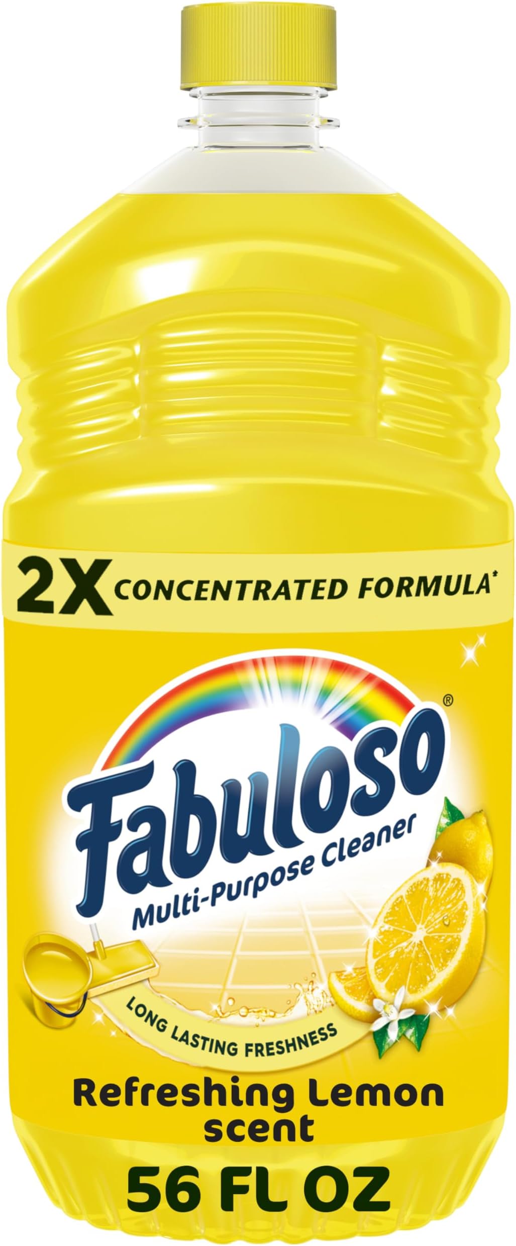 Fabuloso Multi-Purpose Cleaner, 2X Concentrated Formula, Refreshing Lemon Scent, 56 oz