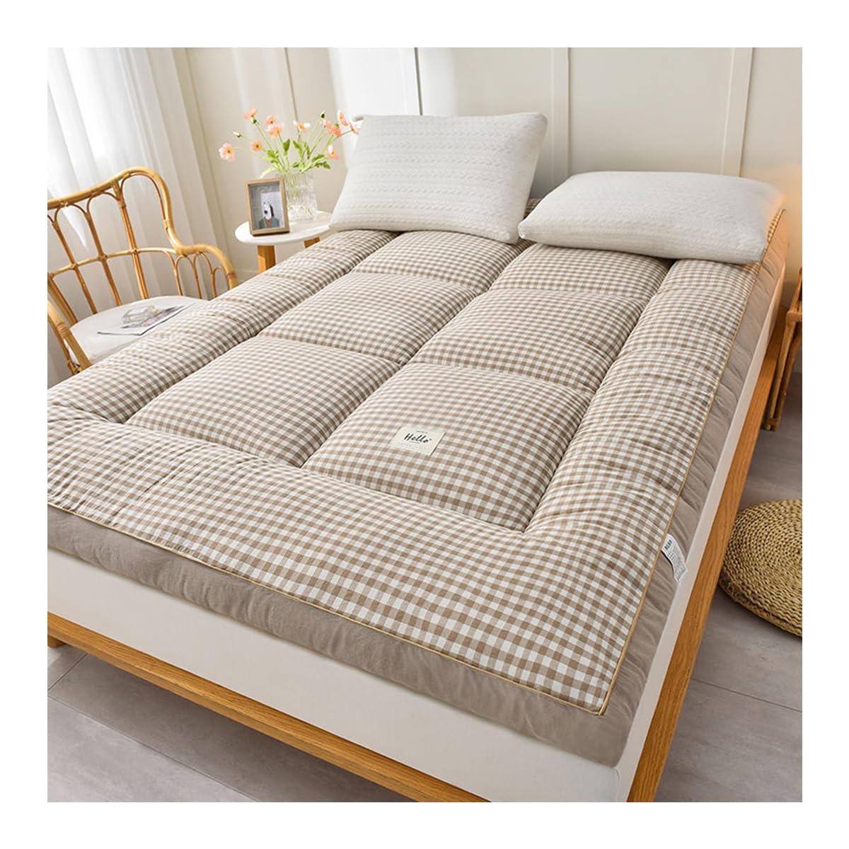 Obong #05 Overfilled Down Alternative Filling Mattress Topper King Size Extra Thick Mattress Pad Breathable Soft Premium Fluffy Foldable Futon Mattresses (Color : Size : Emperor-200 * 220)