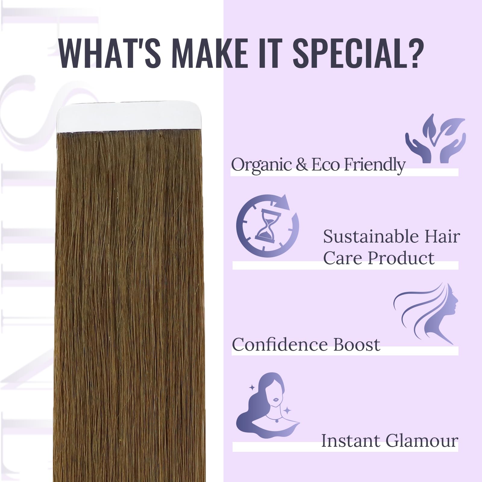 Fshine Brown Hair Extension Tape ins Human Hair,Invisible Tape in Extension,12 Inch 20 pcs 30 g,Color 4 Medium Brown,Strong Adhesive,No Damage Wear,Handcrafted for Salon Quality Results - Image 2