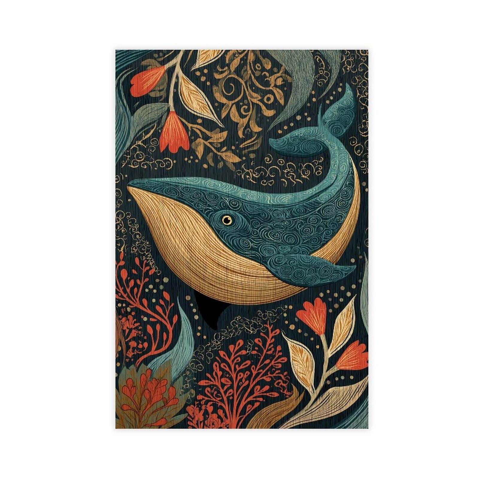 YWTJAX Whale Poster Canvas Poster for Dorm Room Decor Gift