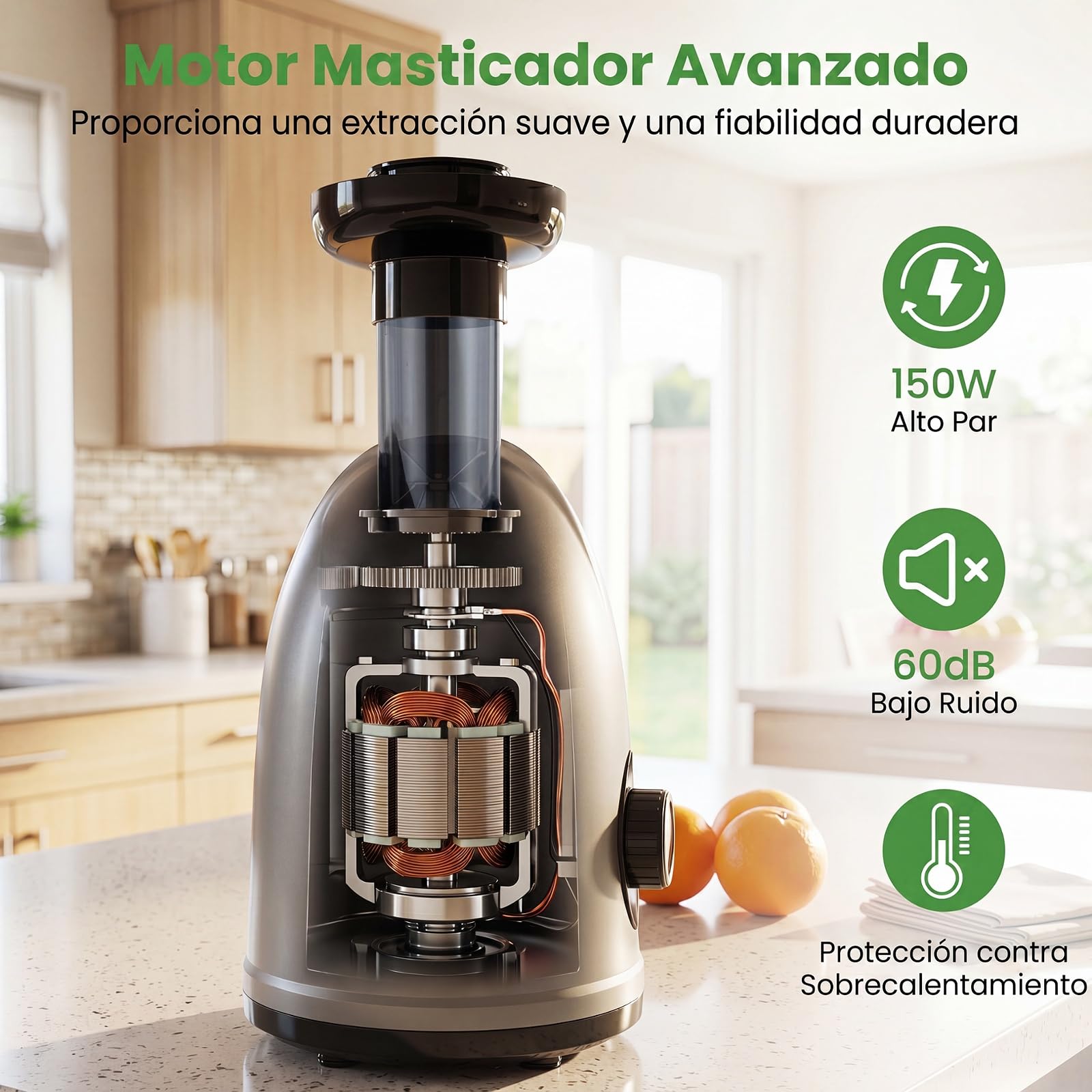 COSTWAY Licuadora para Verduras y Frutas, Rendimiento del 95% | Extractor de Zumos y Verduras, Función de Reversa y Motor Silencioso, 7 Modos y 2 Velocidades, Sin BPA, Fácil Limpieza