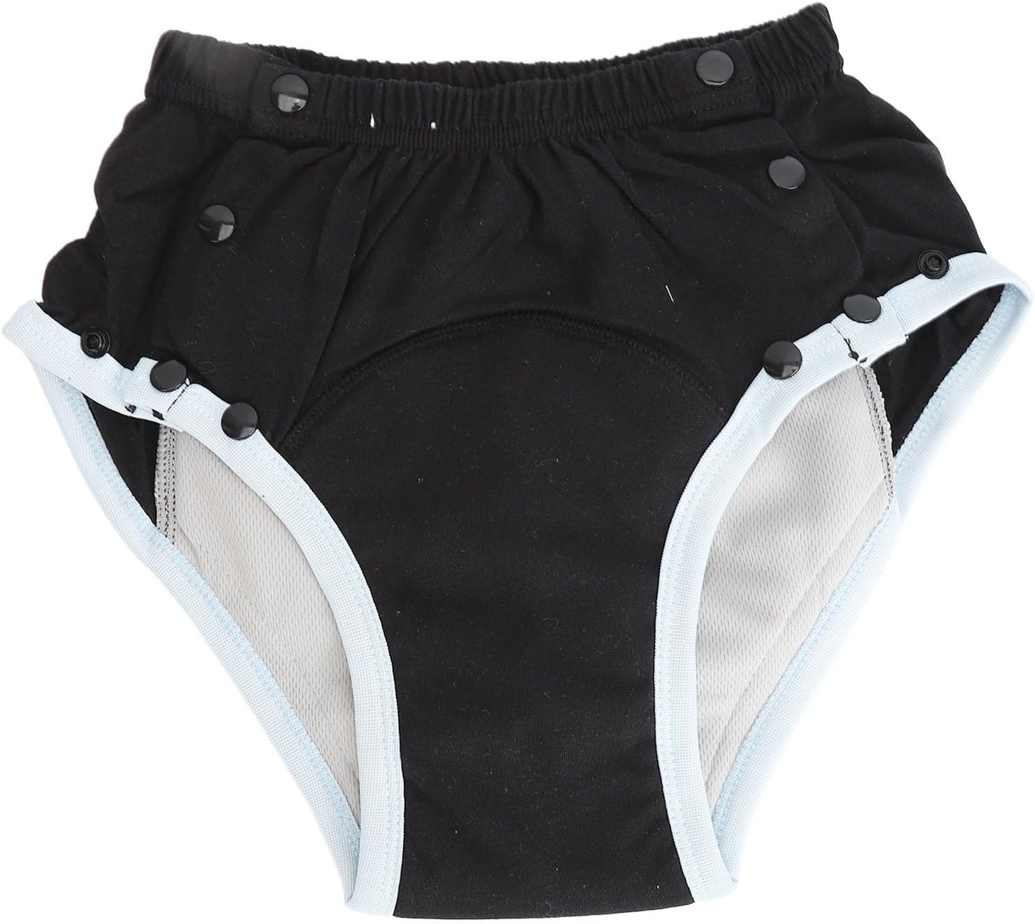 Adult Cloth Diaper Cover, Elderly Incontinence Nappies with Pure Cotton Reusable Leakage Proof for Unisex Elderly Black (M)