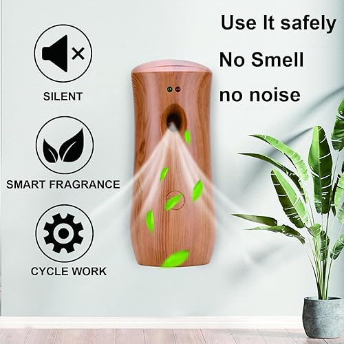 Miniatura 5 de Dispensador automático de ambientador en aerosol (paquete de 2), máquinas de aromaterapia ajustables de pie o montado en la pared para el hogar,