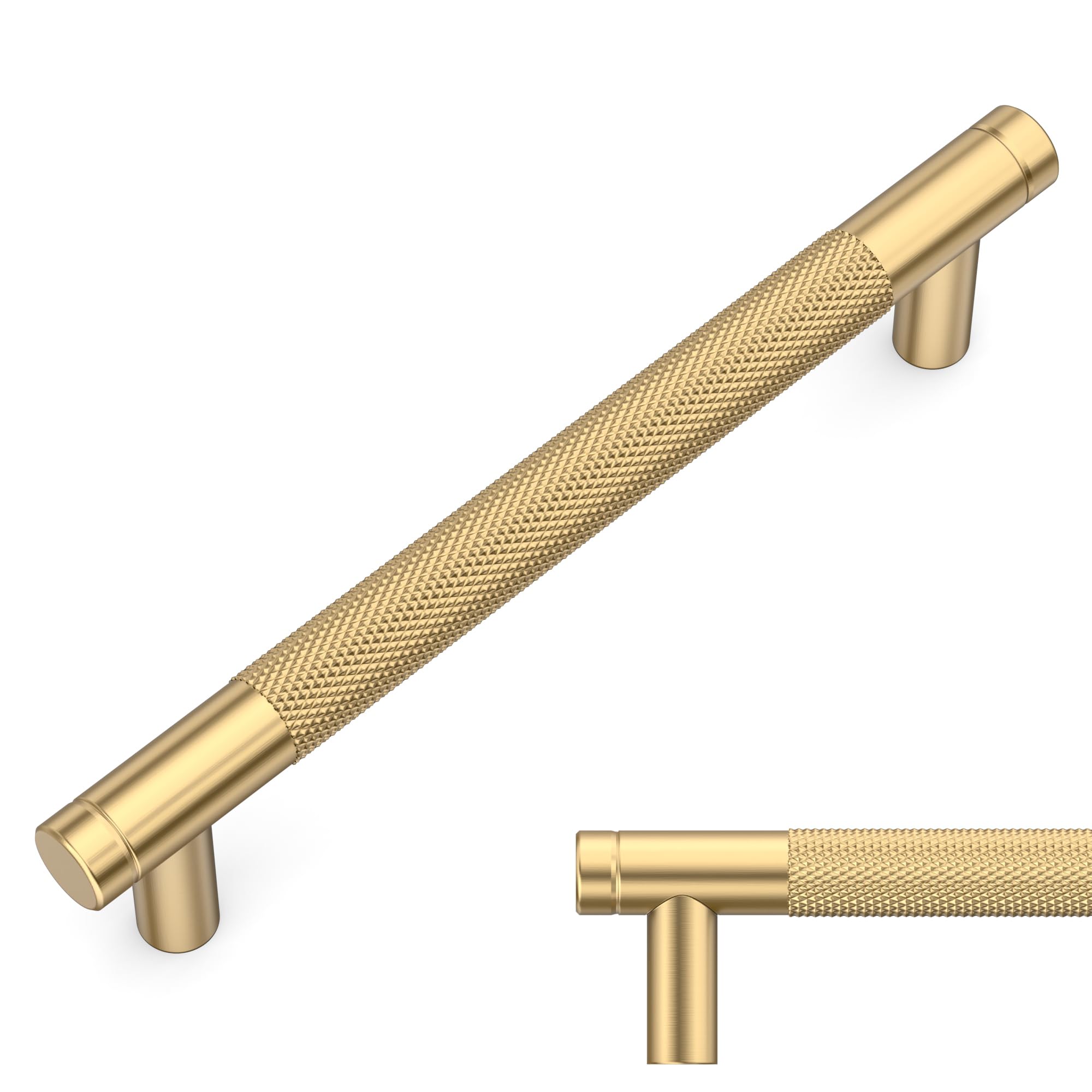 Amerdeco 10 Pack Champagne Bronze Cabinet Pulls 5 Inch(128mm) Hole Center Drawer Pulls Cabinet Hardware Kitchen Cabinet Handles for Bathroom ZH0031