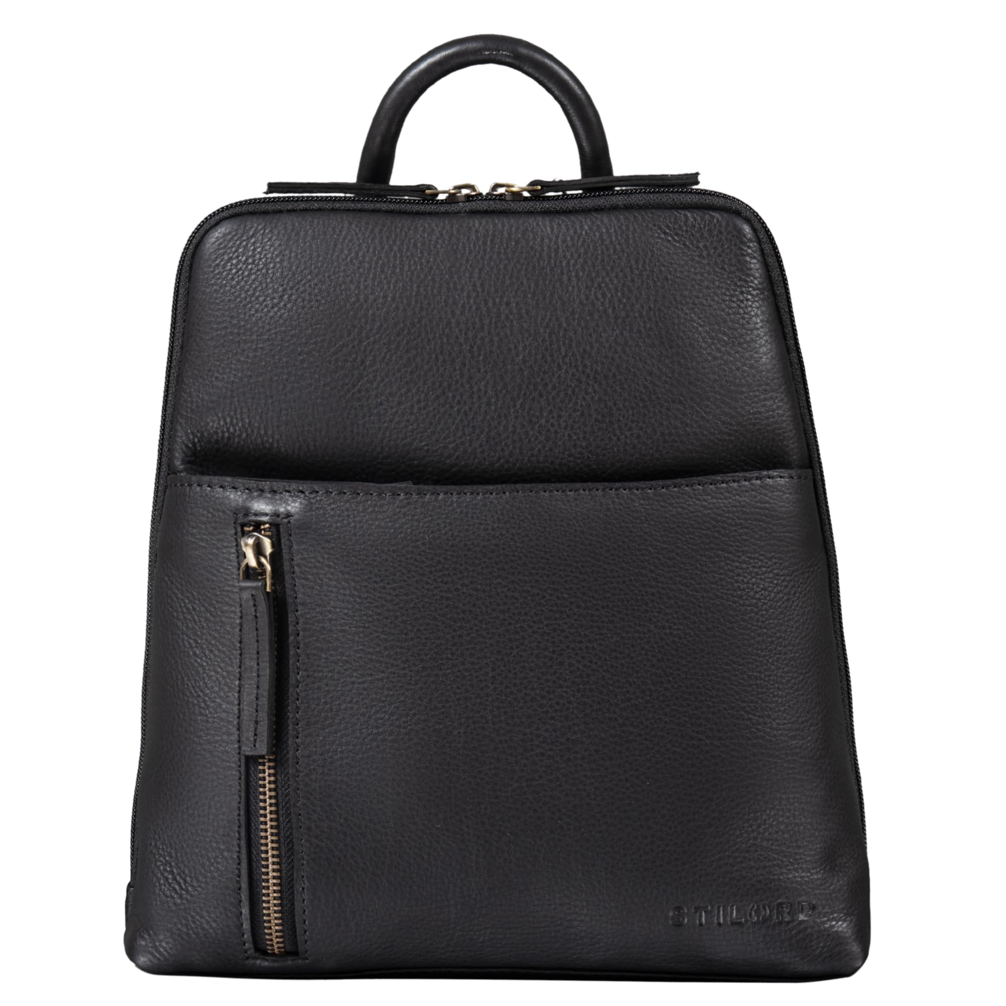 STILORD "Holly" Plecak damski Mały plecak skórzany Plecak ręczny Plecak skórzany na iPad Torebka ręczna City Going Out Daypack Leather Kolor:czarny