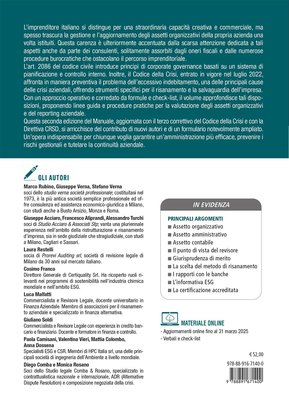 Gli adeguati assetti organizzativi amministrativi e contabili. Per la gestione dell'impresa e la prevenzione della crisi (Crisi di impresa e insolvenza)