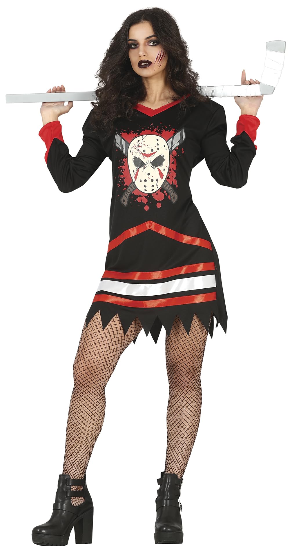 FIESTAS GUIRCA Jazz Assassin - Hockey Dress Fancy Dress Costume Adult Woman Size L 14-16