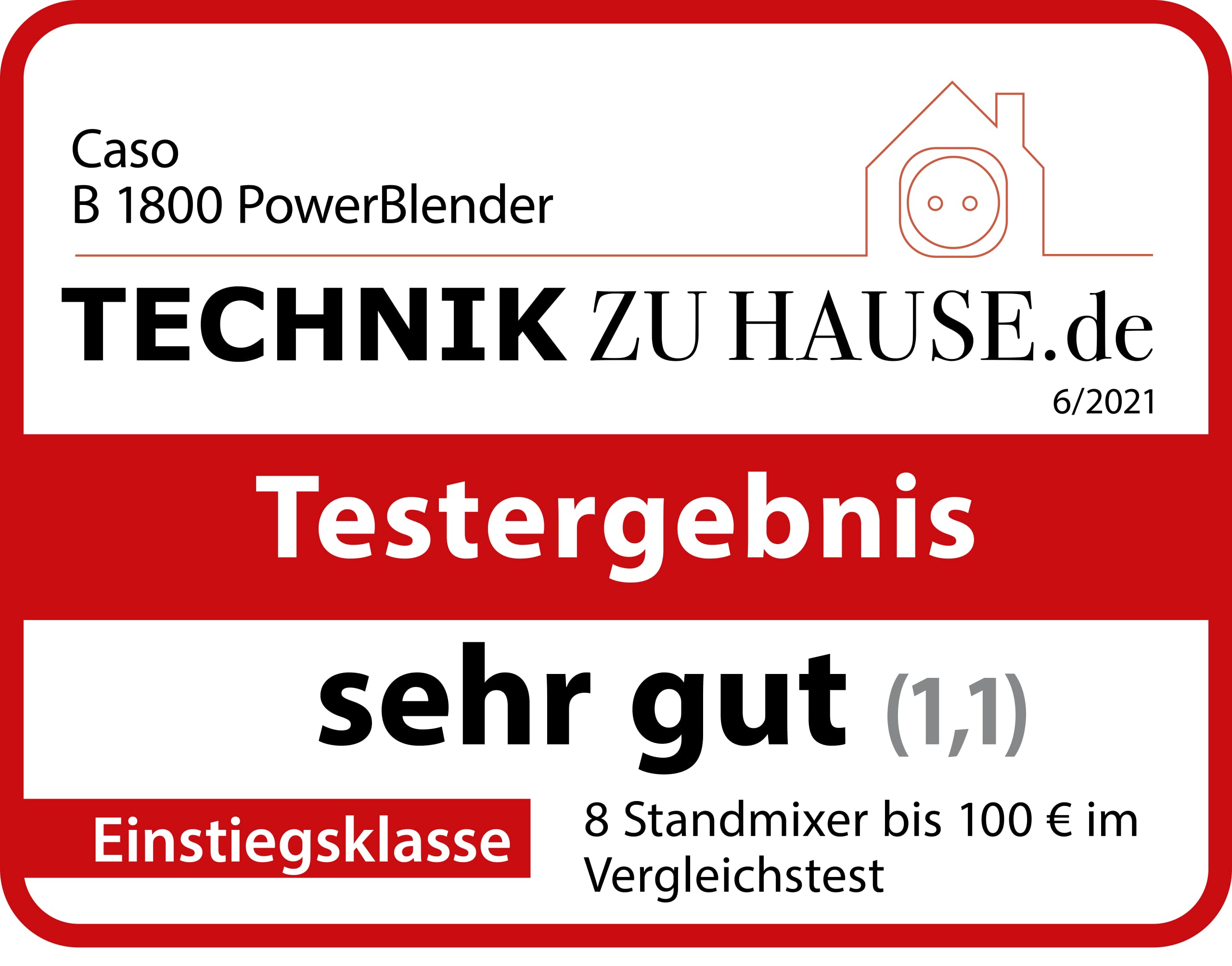 CASO B 1800 blender PowerBlender, blender, idealny do koktajli mlecznych, owsianek dla niemowląt itp., silnik 1800 W, duży dzbanek blendera (1,75 l), obudowa ze stali nierdzewnej, zwycięzca testu w