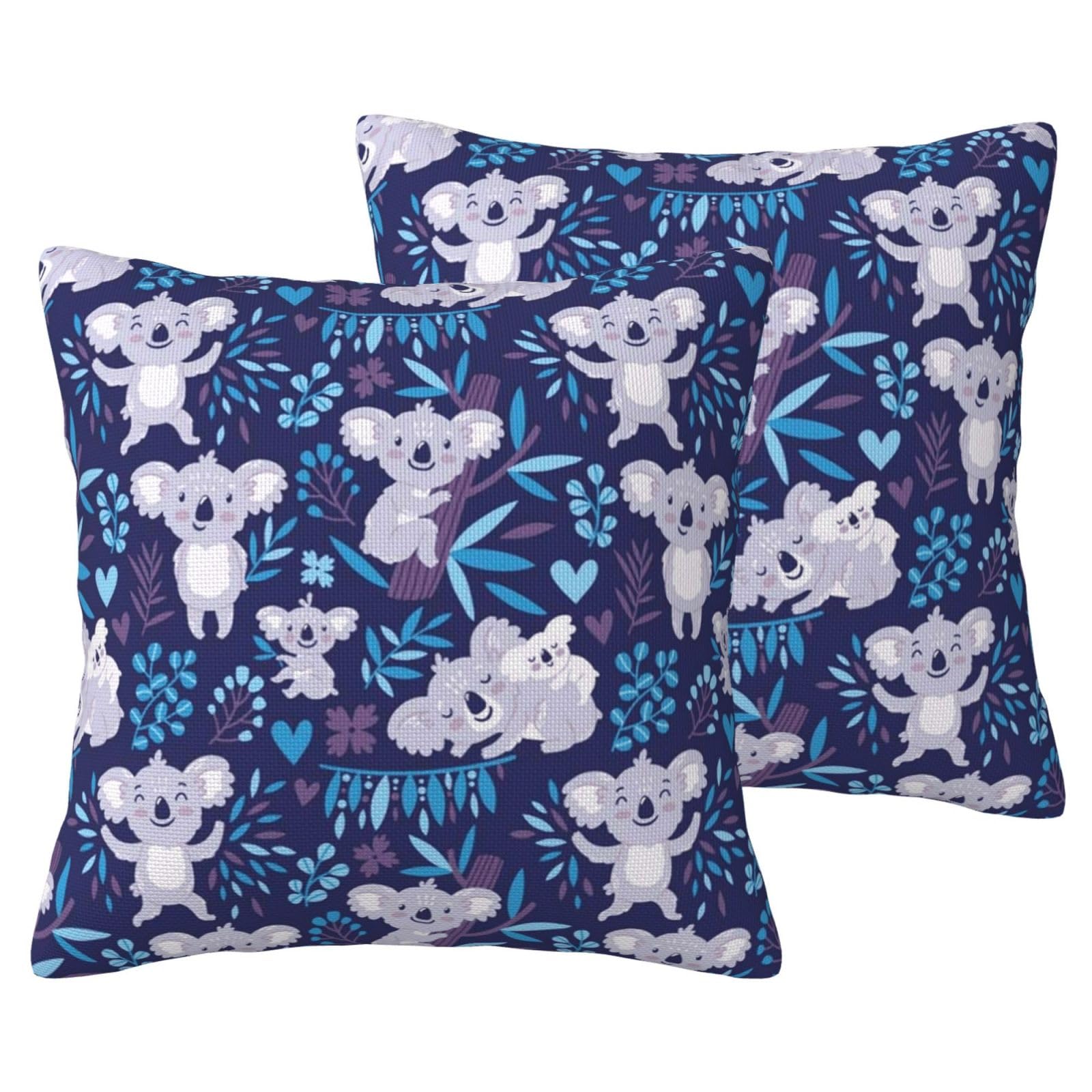 Housses de coussin koala imitation lin pour rénover un vieux canapé