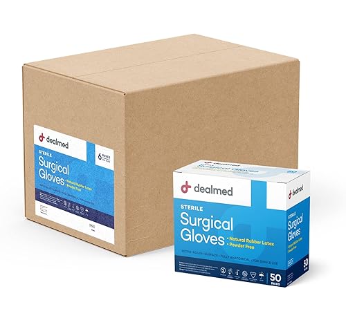 Miniatura 10 de Dealmed Guantes quirúrgicos de látex estéril, talla 7.5 y sin polvo, ofrecen protección superior y comodidad para manos sensibles, 1 caja de 50 pares
