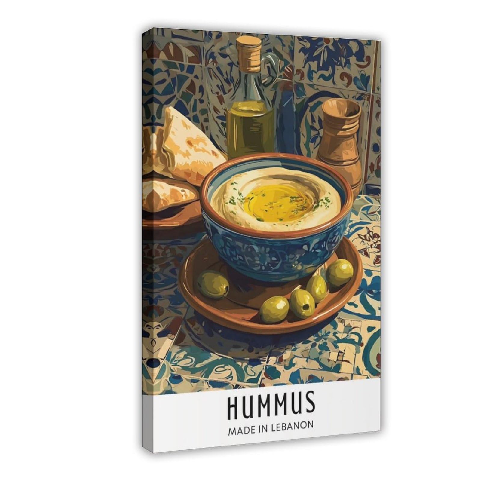 Hummus-Poster, Leinwand-Poster, Wandkunst, Dekordruck, Gemälde für Wohnzimmer, Schlafzimmer, Dekoration, 50,8 x 76,2 cm (L x B)