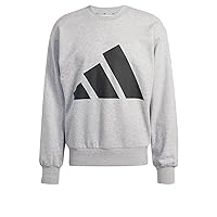 Adidas Uomo Essentials Big Logo French Terry Sweatshirt, Medium Grey Heather/Black