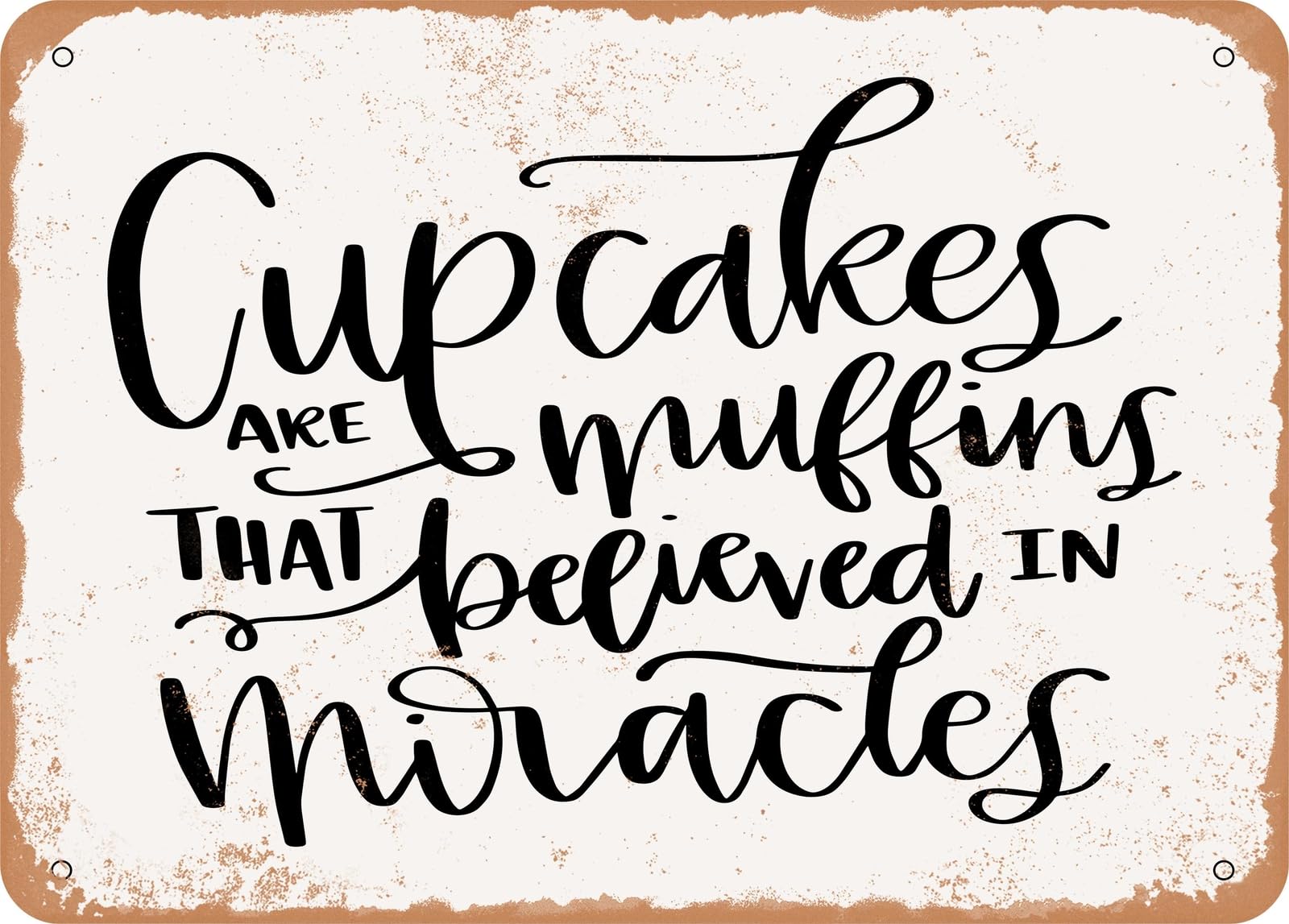 Miaomansenstore Metal Sign - Cupcakes - Vintage Rusty Look Sign Home Decor