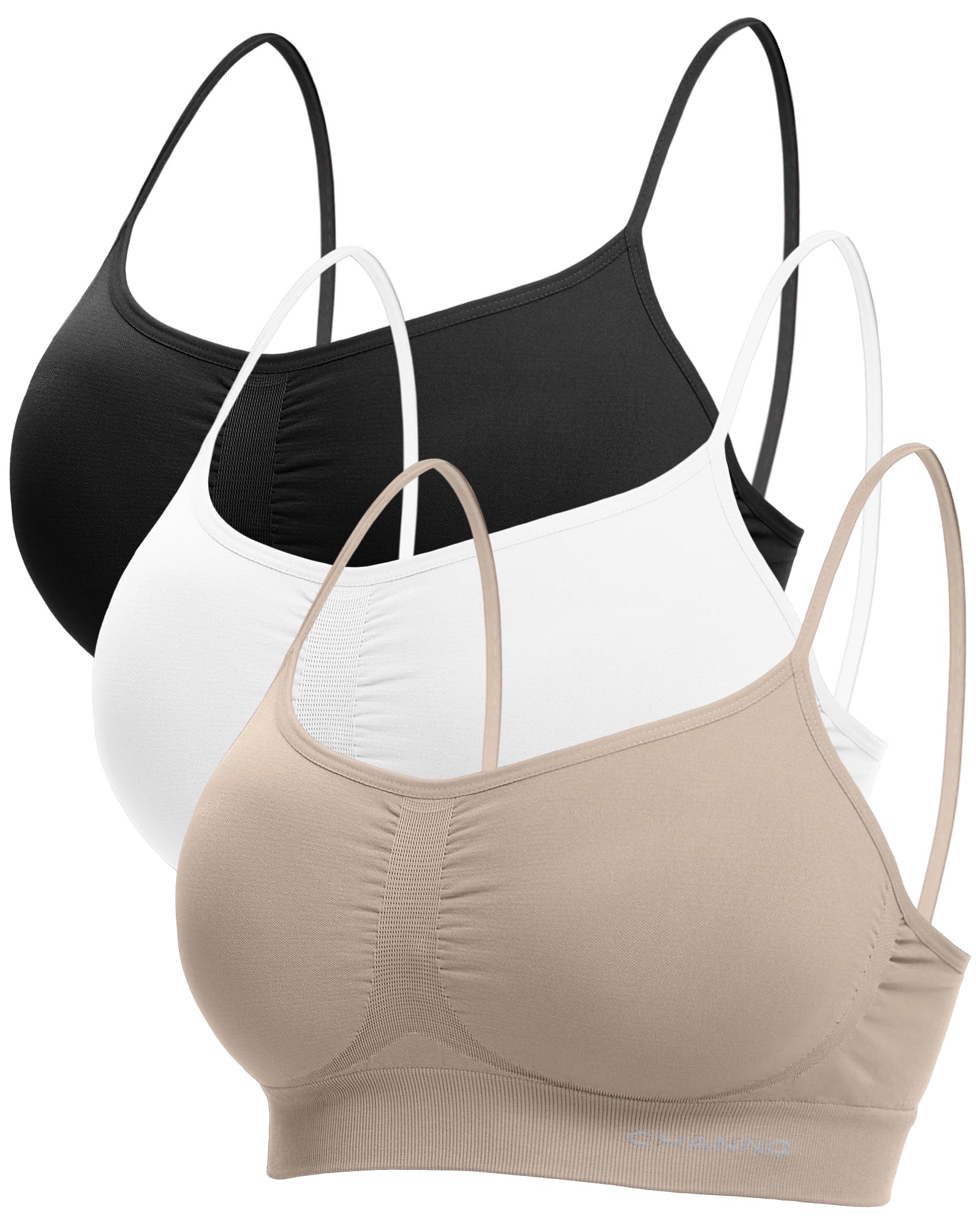 Channo Femme Soutien-Gorge sans Couture: Brassière Invisible Transparent Élastique sans Armature Maintien Yoga Lot de 3