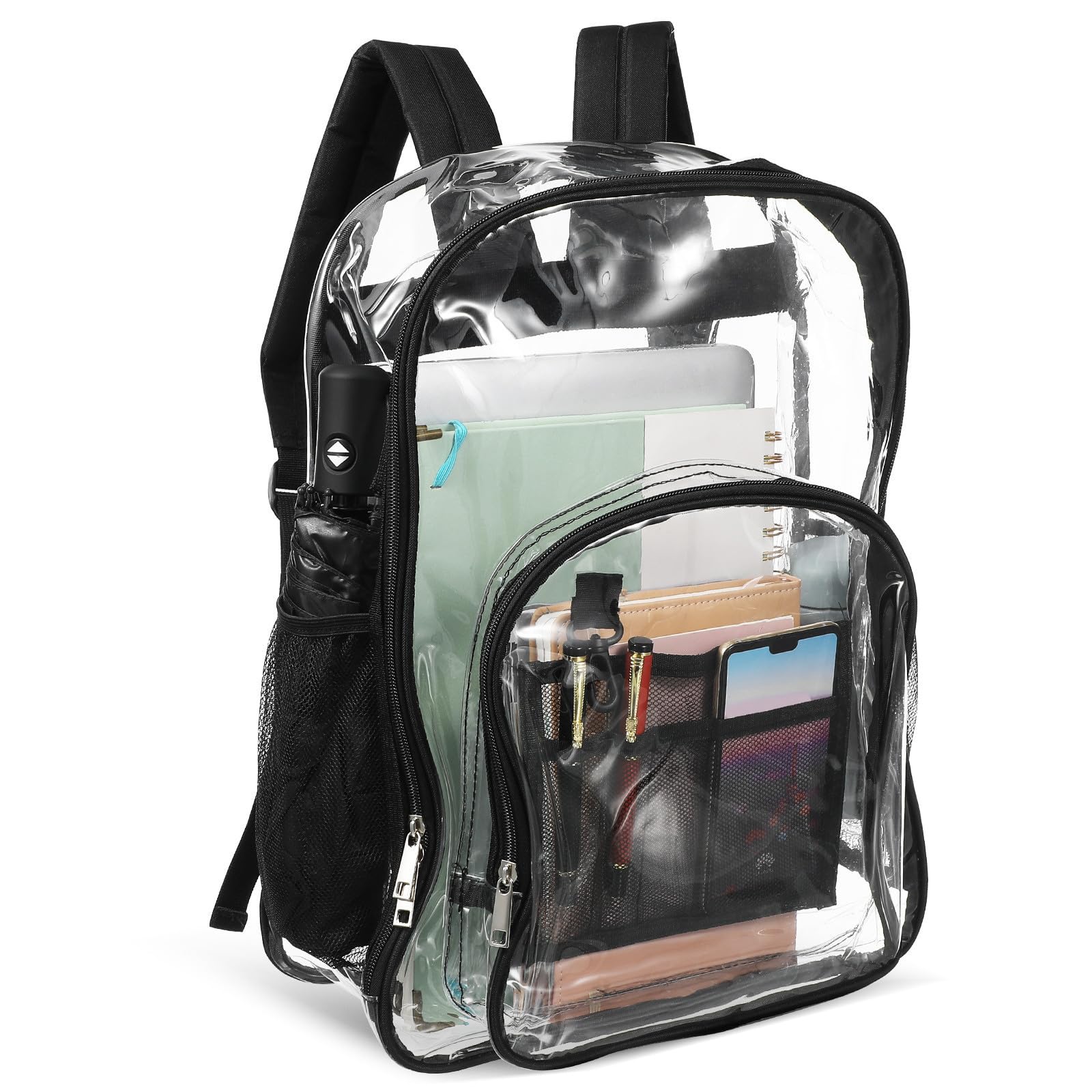 Levemolo Zaino Trasparente Borsa da Stadio Trasparente per Eventi Scolastici e Sportivi Tasche Organizzative e Cinghie Ergonomiche