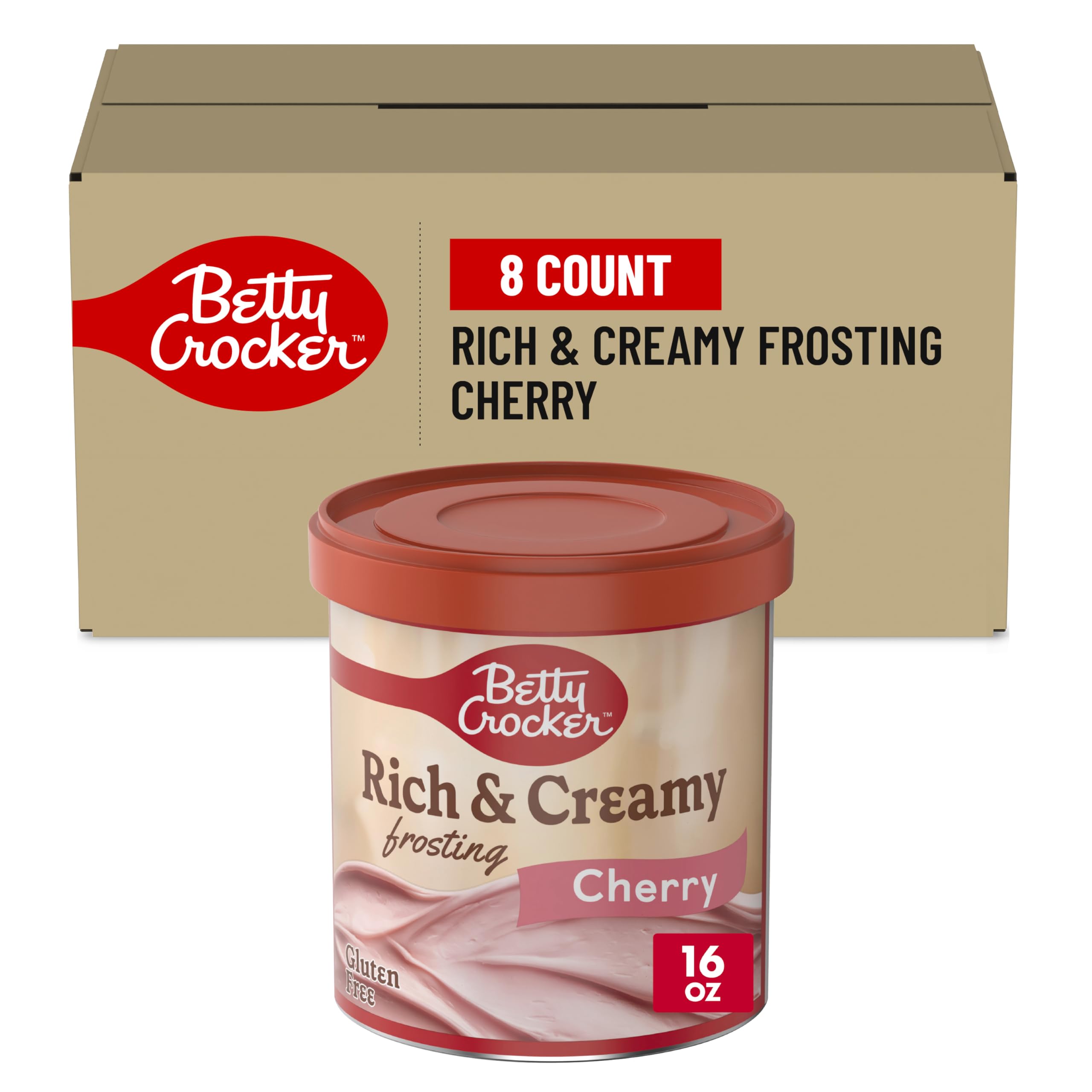 Rich and Creamy Cherry Frosting, Gluten Free, 16 oz (Pack of 8)